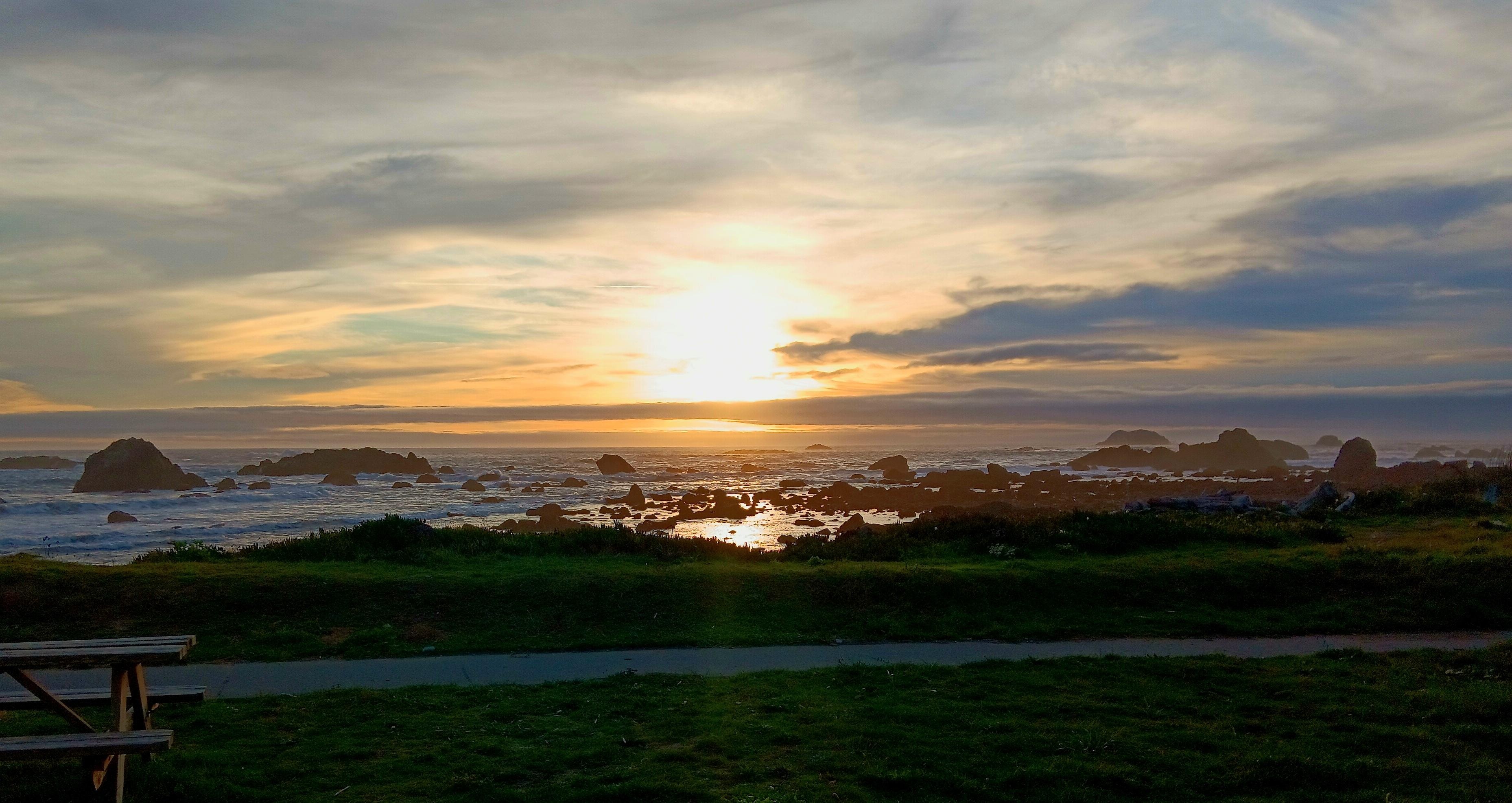 Sunset at hotel beach