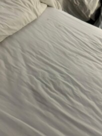 Bed with blood stain