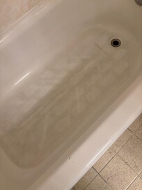 Bath math imprint provides dirty tub look