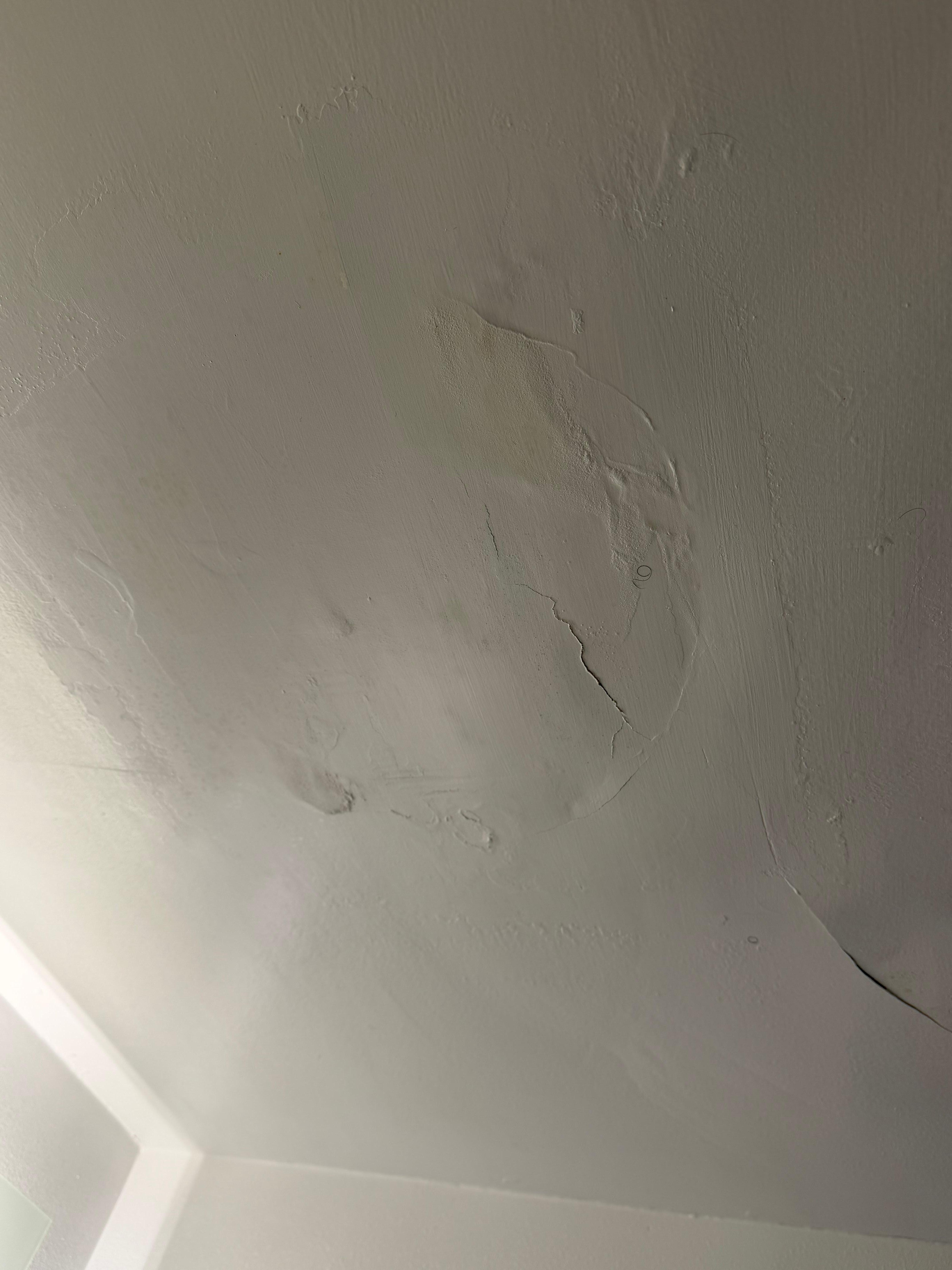 Water damage on ceiling