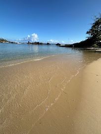 The beach in the morning before the beach chairs are placed on it
