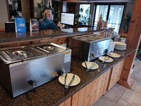 Ham, eggs, biscuits and gravy