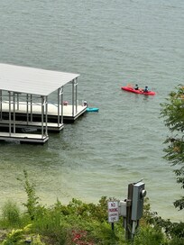 Dock with kayaks