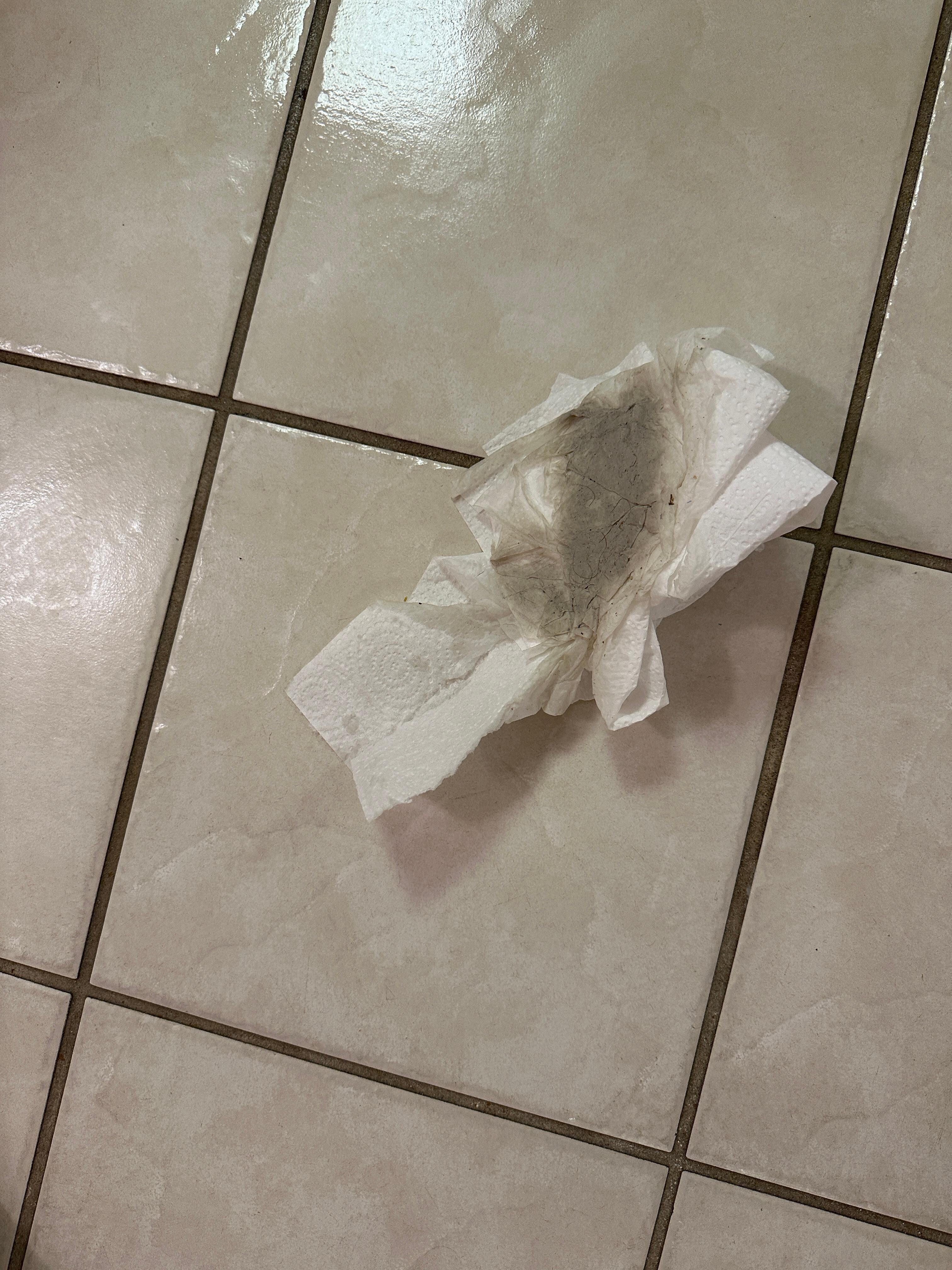 To show an example of how dirty the floors were- this was the day we arrived to filthy dirty unit. 