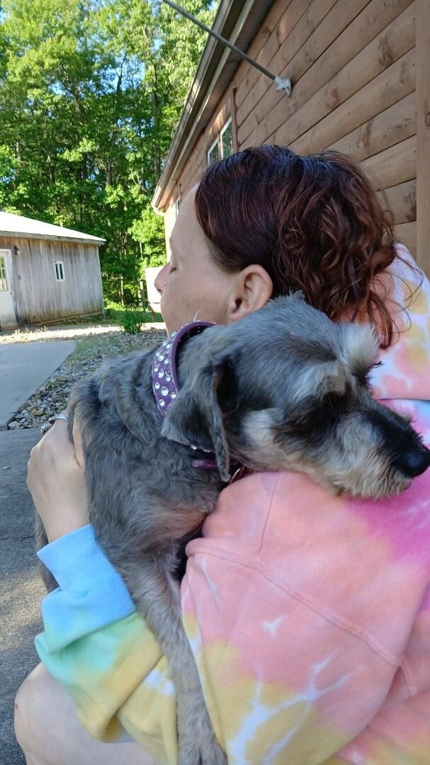 Me and my dog at the cabin 