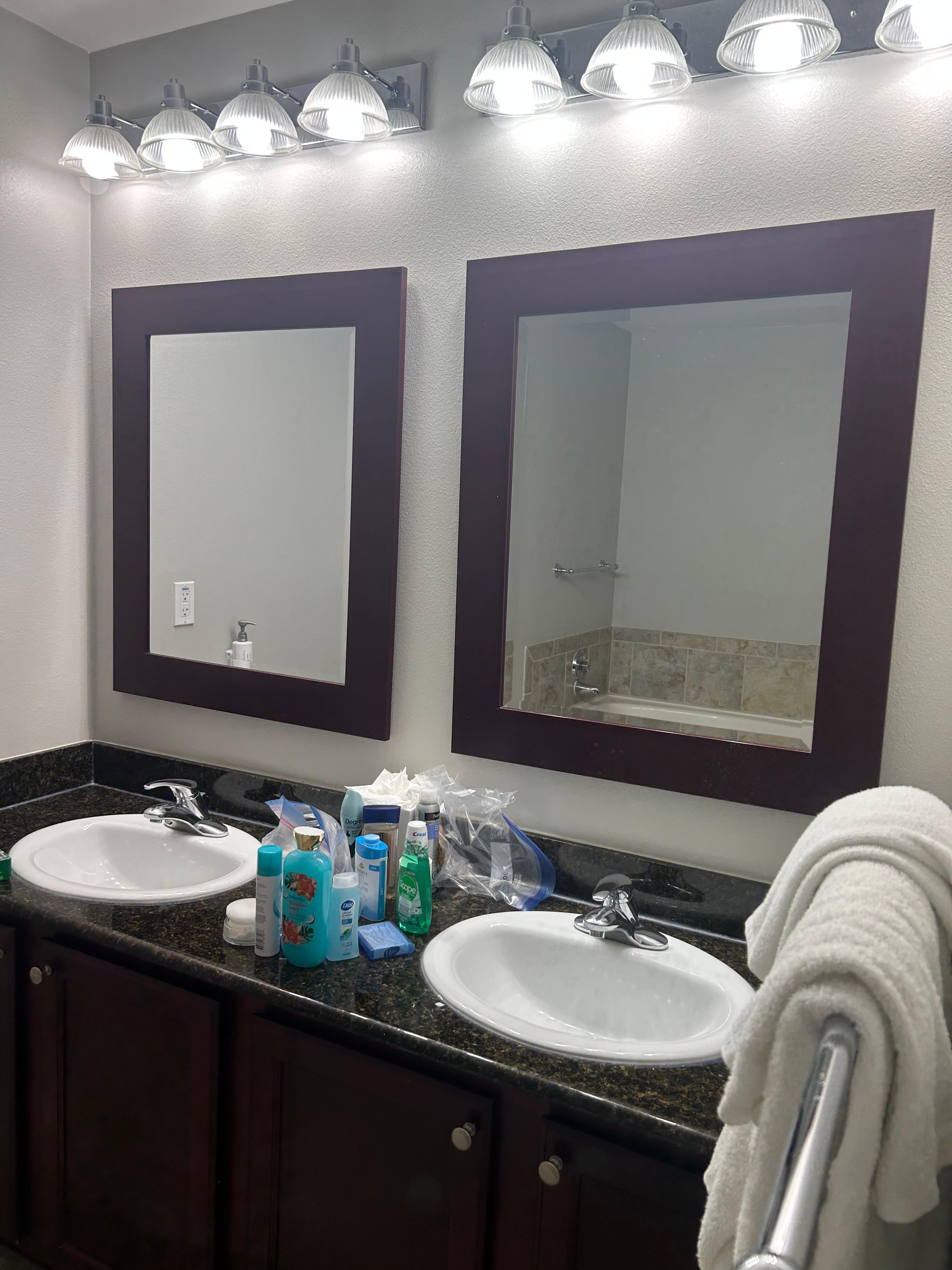 Master bedroom double vanity