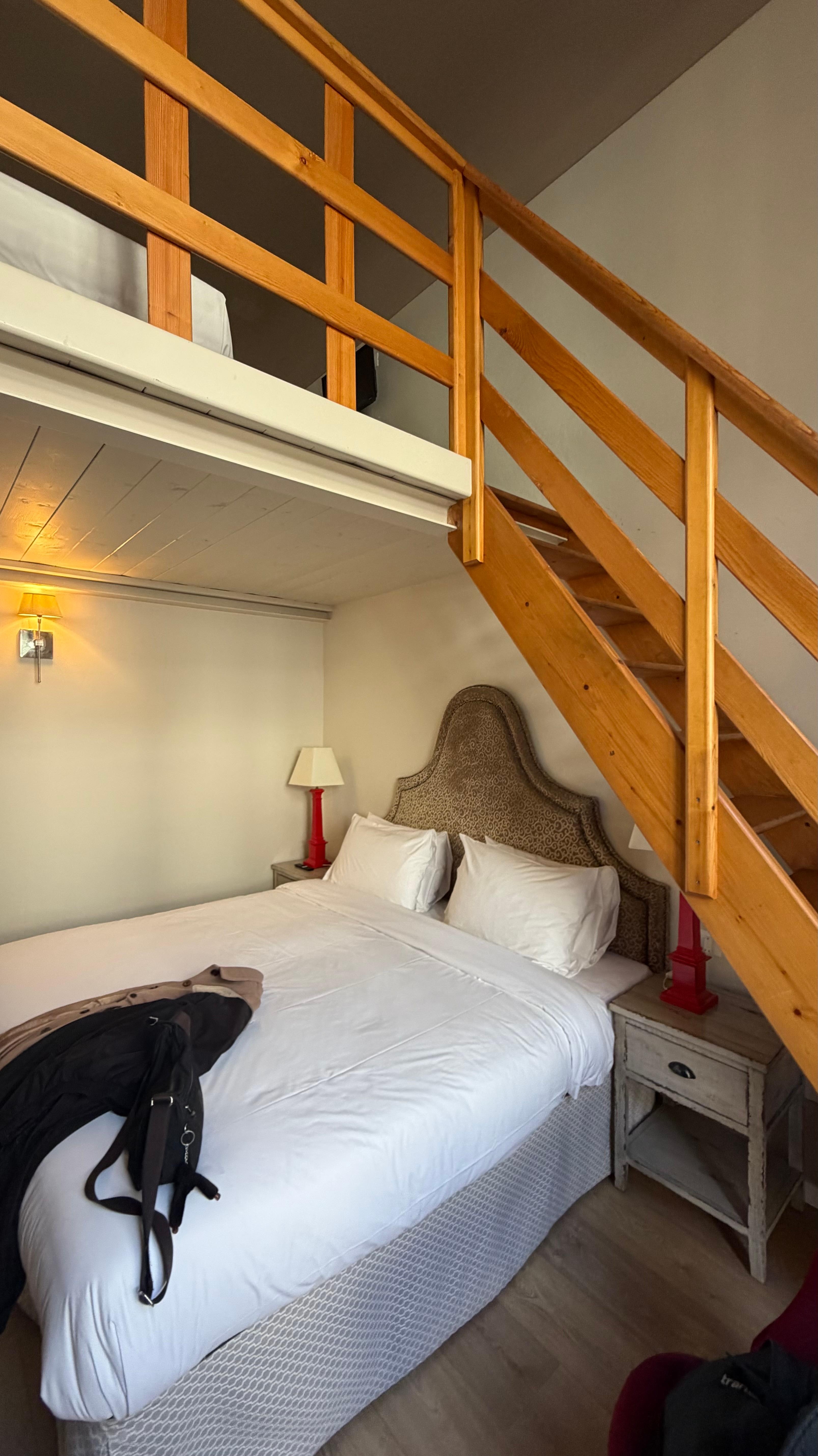 Room with another bed upstairs. 