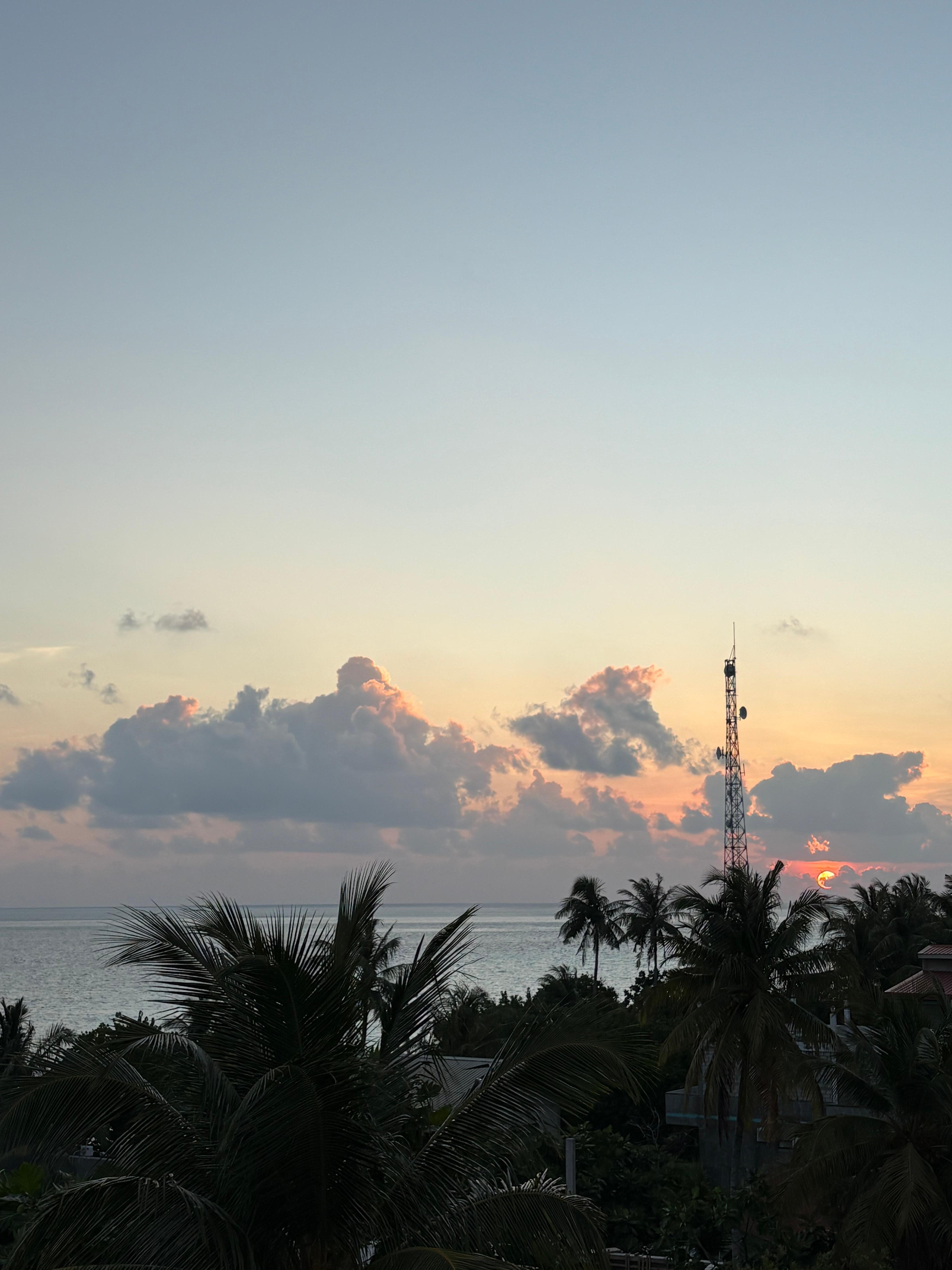 Sunset from rooftop of hotel