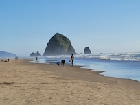 Just a short walk down the beach.