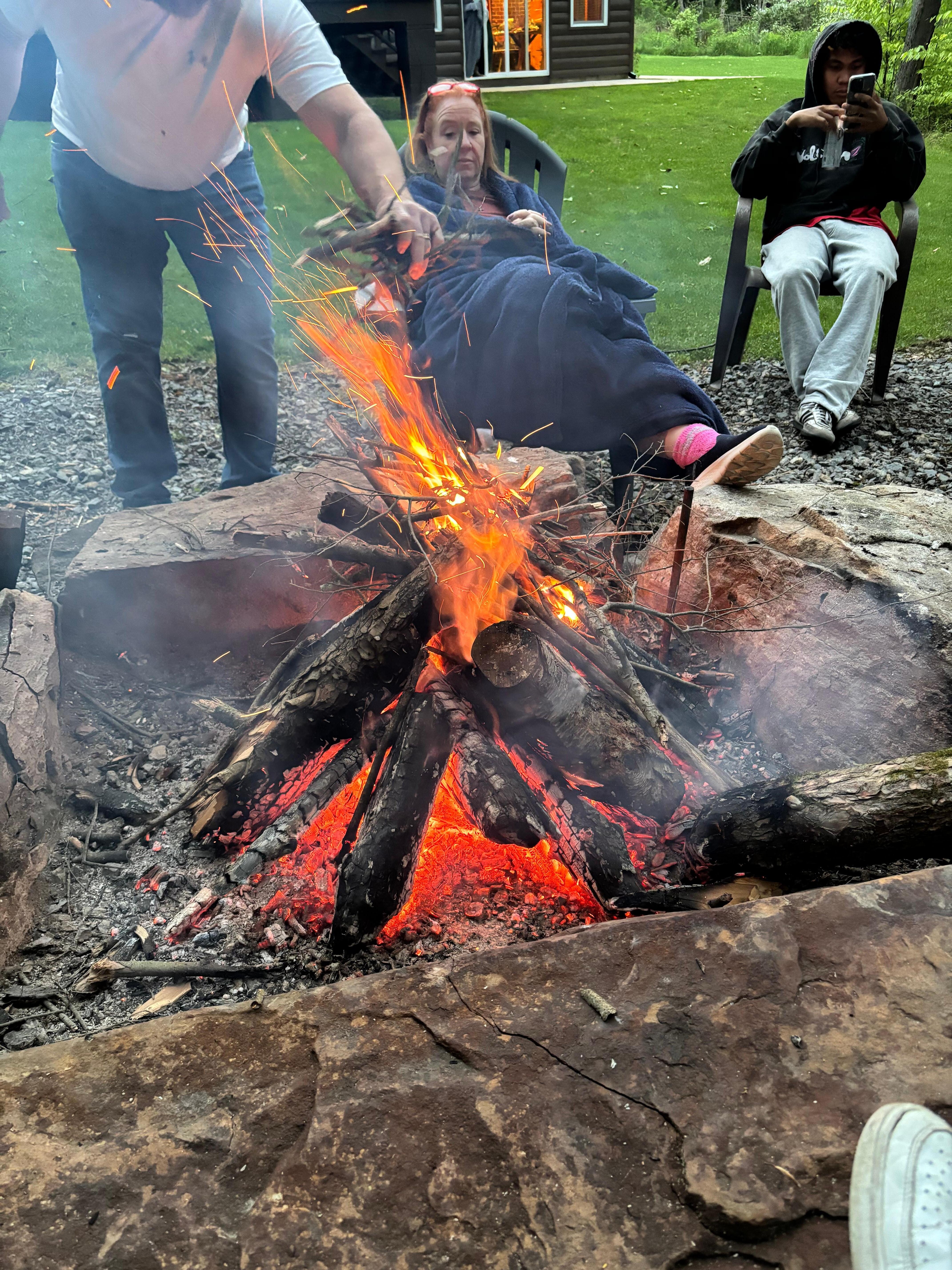 Around the fire pit