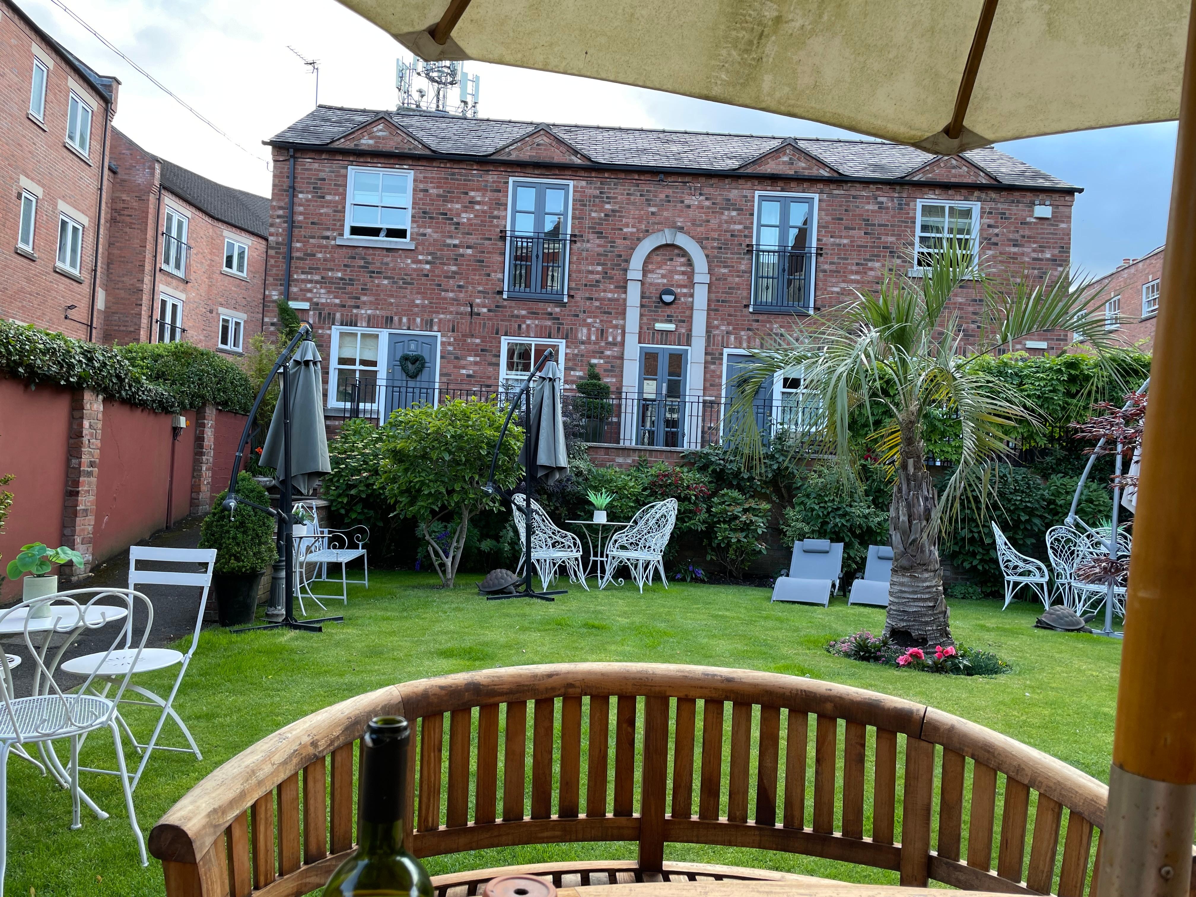View of the garden rooms. 