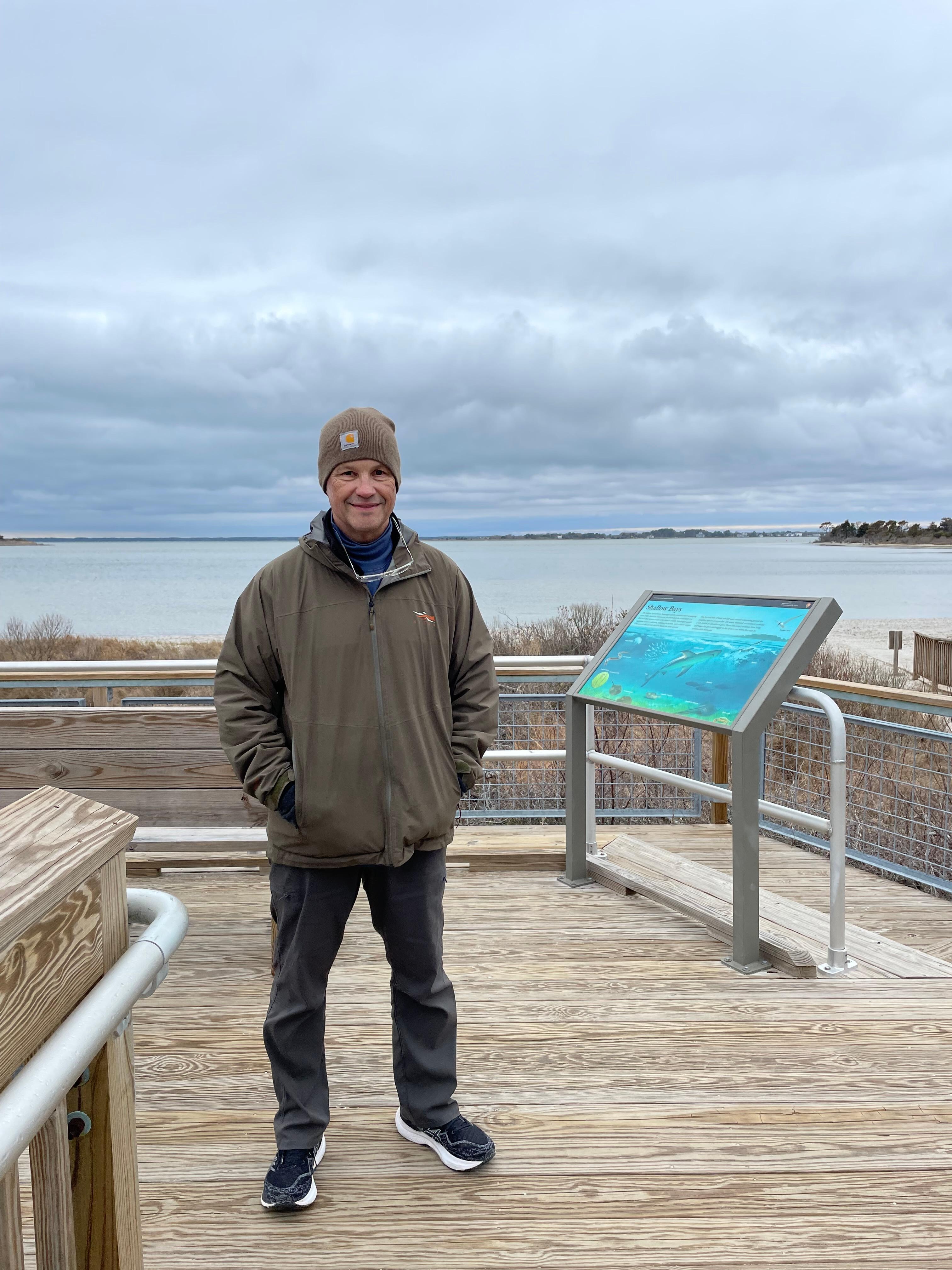 My husband out on Assategue Island. 
