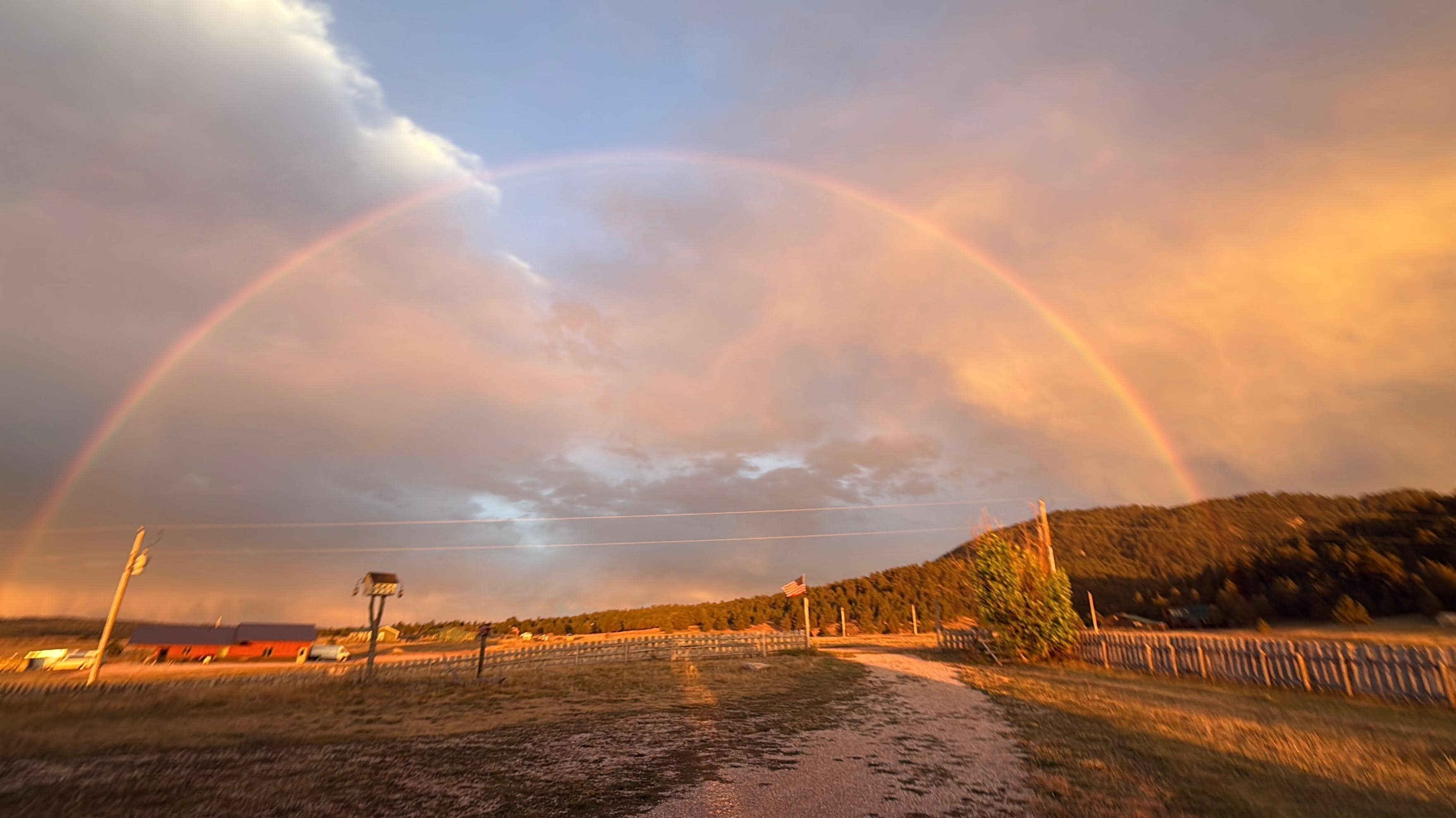 A rainbow from the spot.
