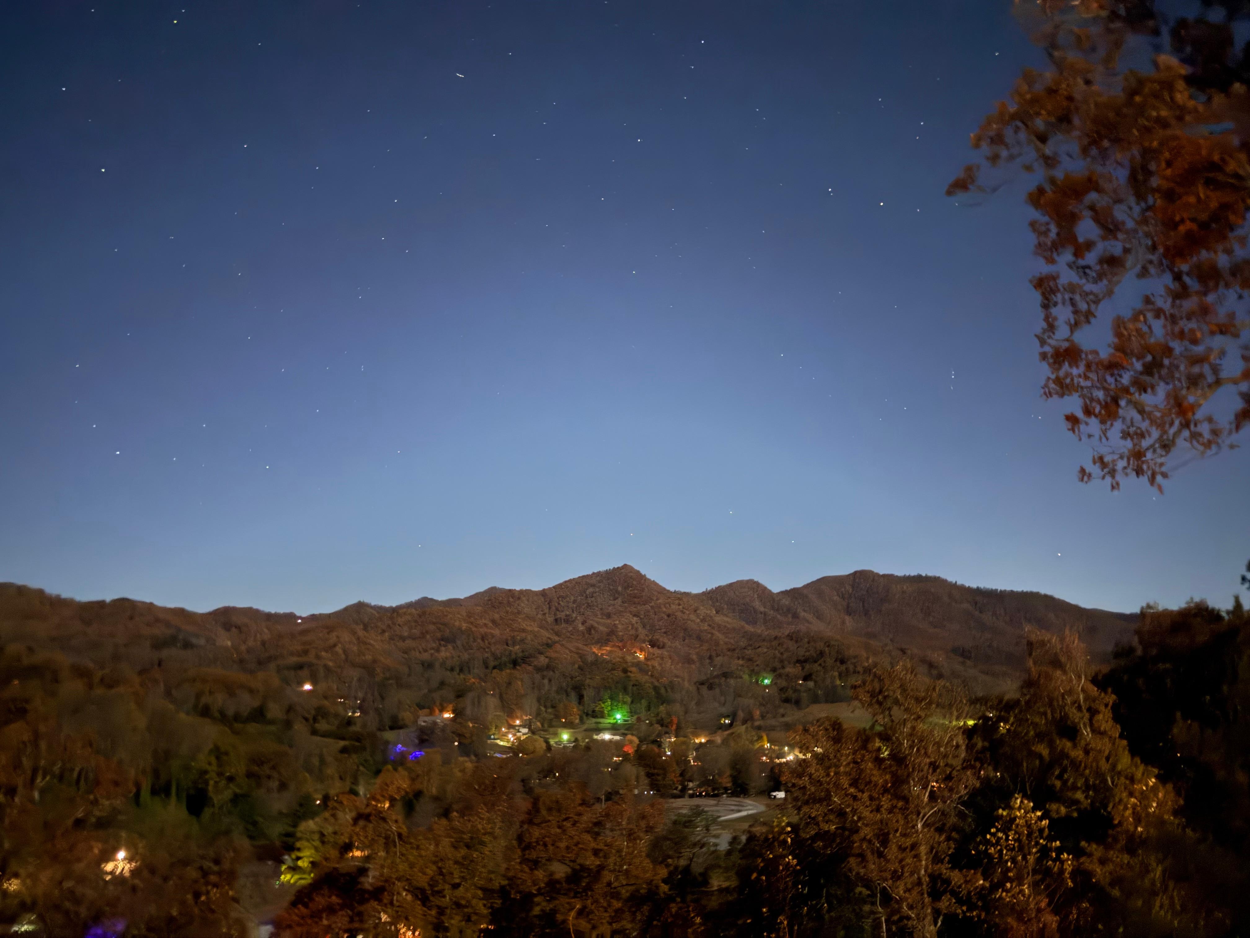 Night time view from the deck 