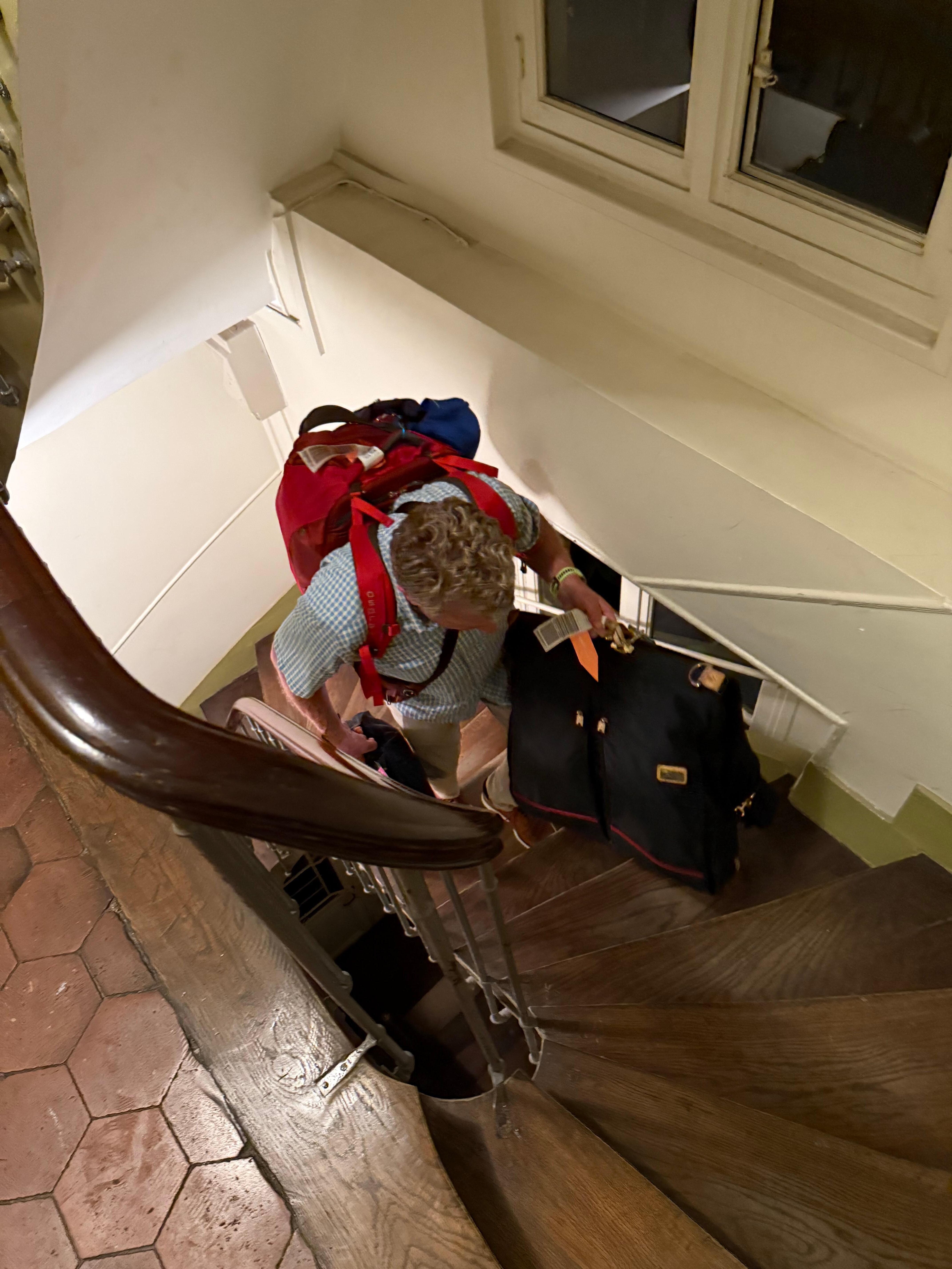 Carrying luggage up
