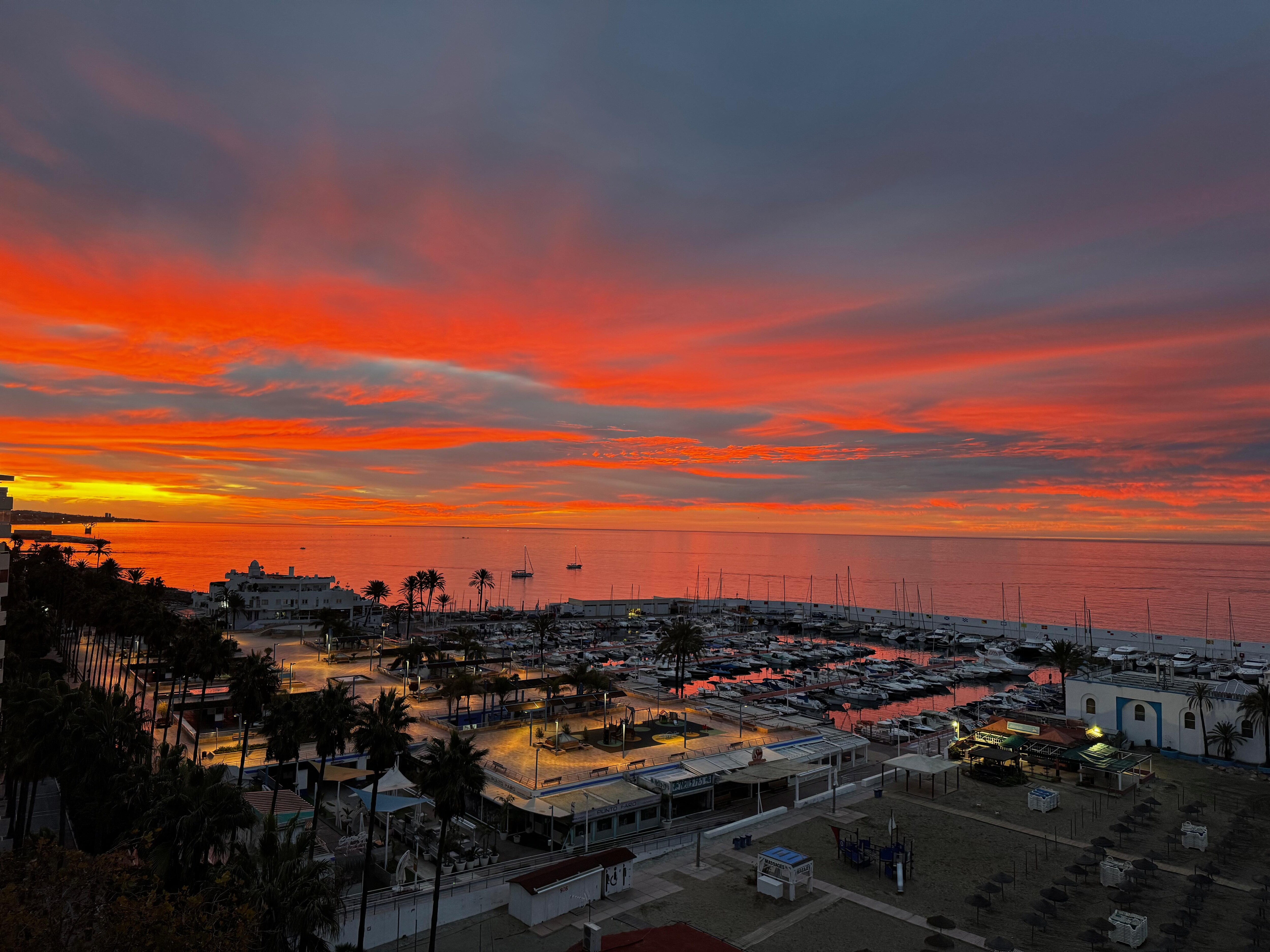 Sunrise and sunset every morning and evening