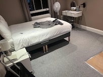 Yo can see just one bed and very small room , they supposed to give me two beds and the person was with me I sent him to my friends house to sleep there.