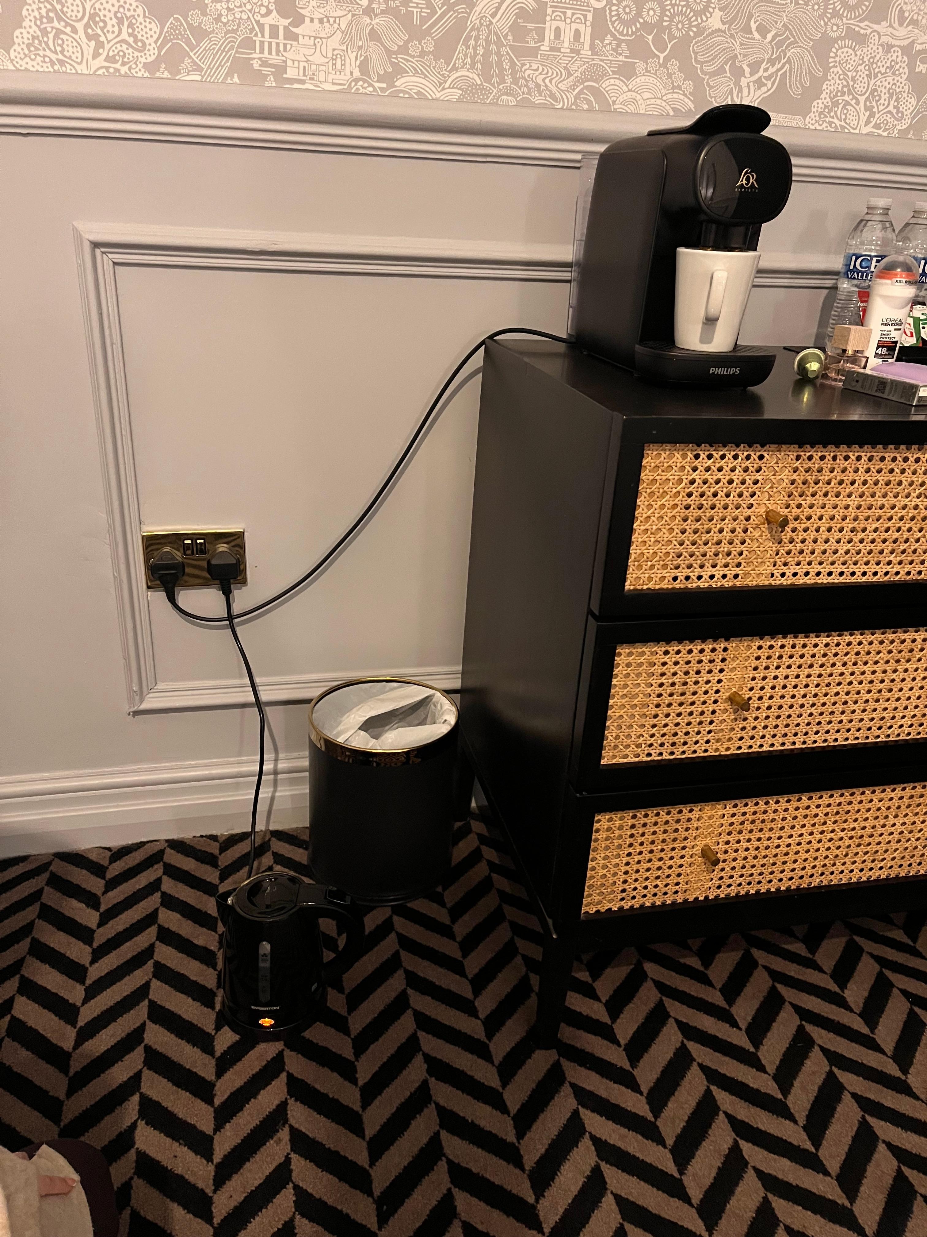Had to put kettle on floor to boil water 
