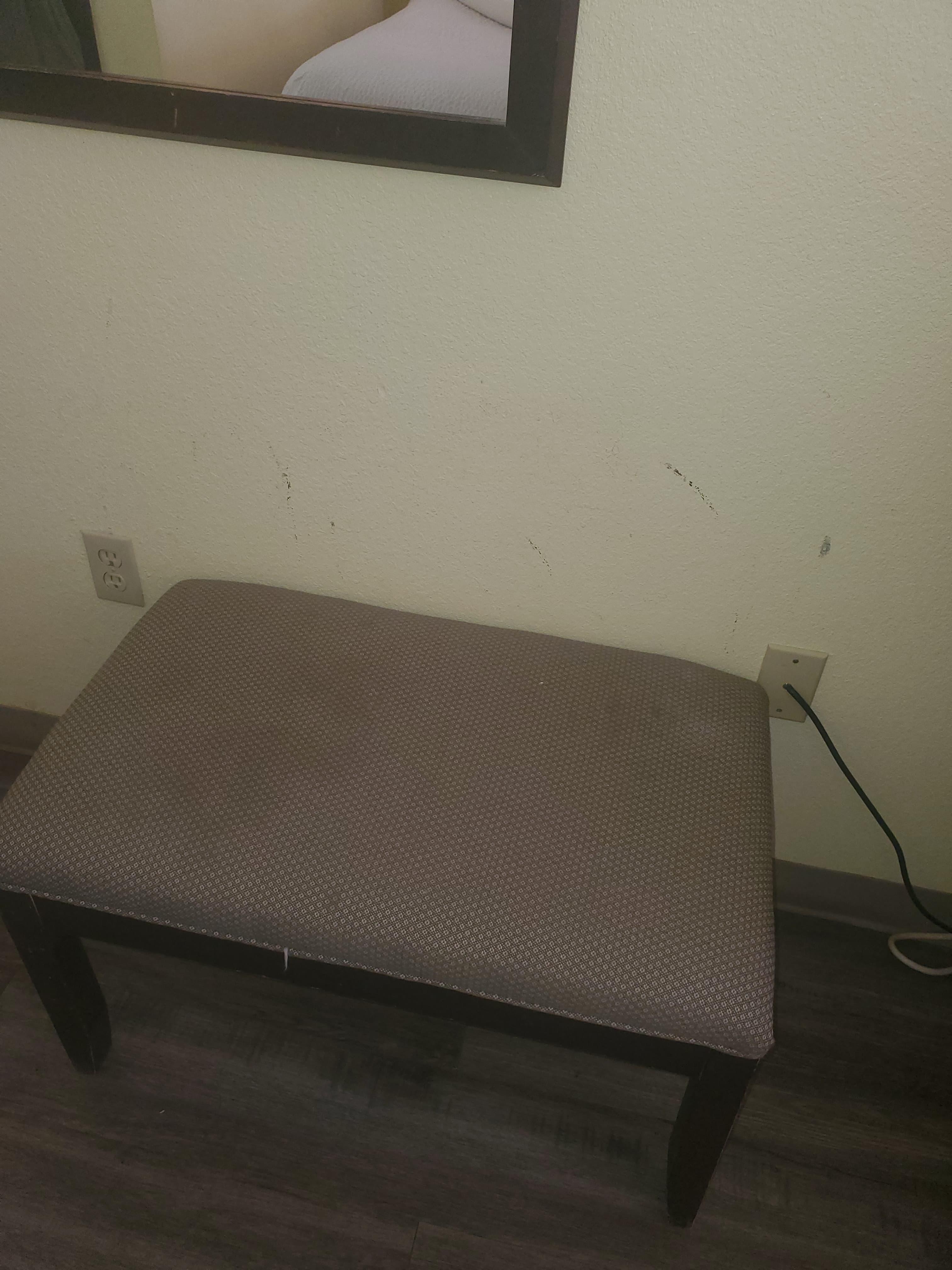 Dirty stool, and wall