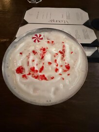 Peppermint mocha cocktail at V-lounge