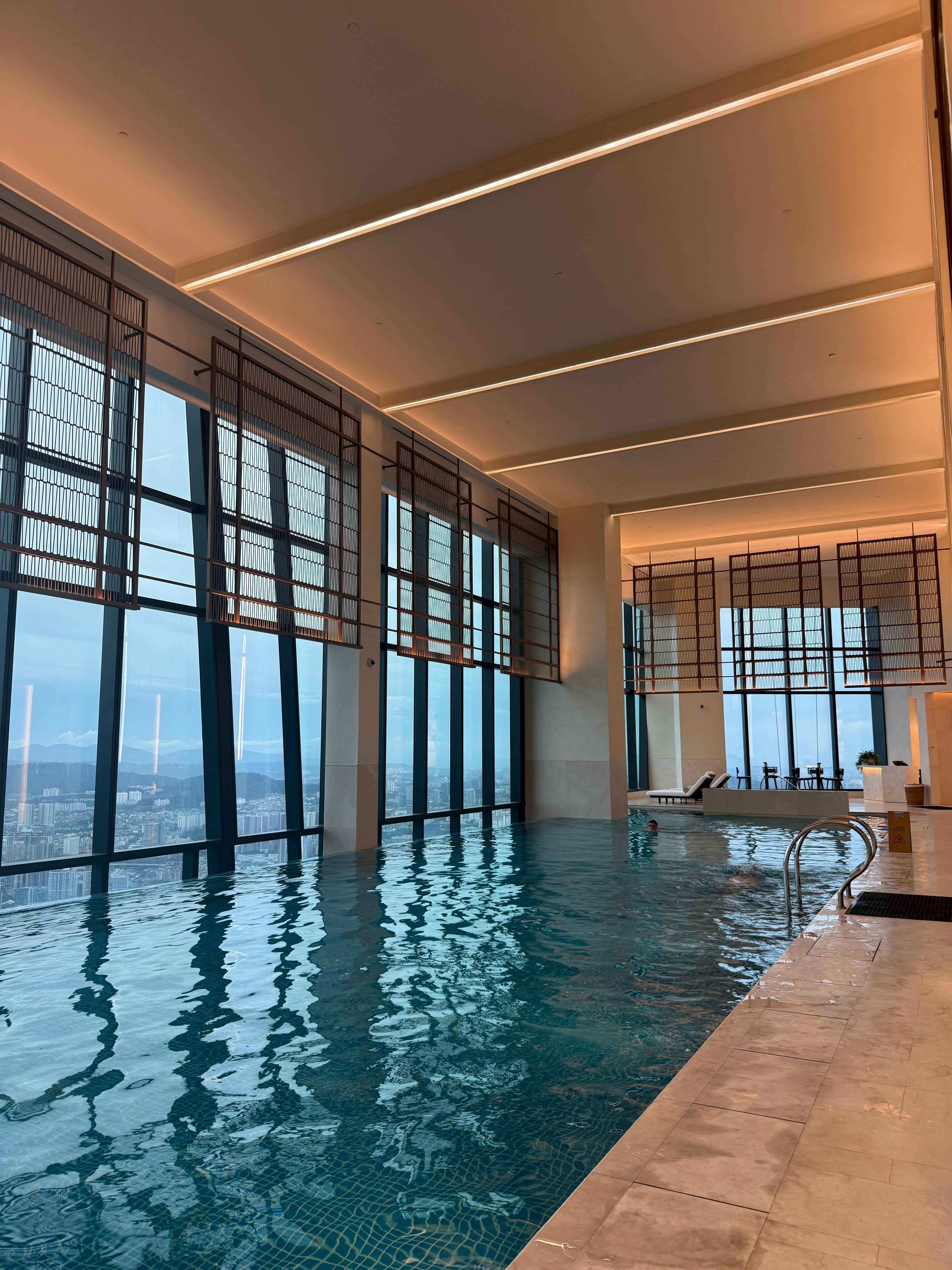 The swimming pool area on the 99th floor