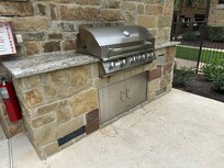BBQ in the pool area.