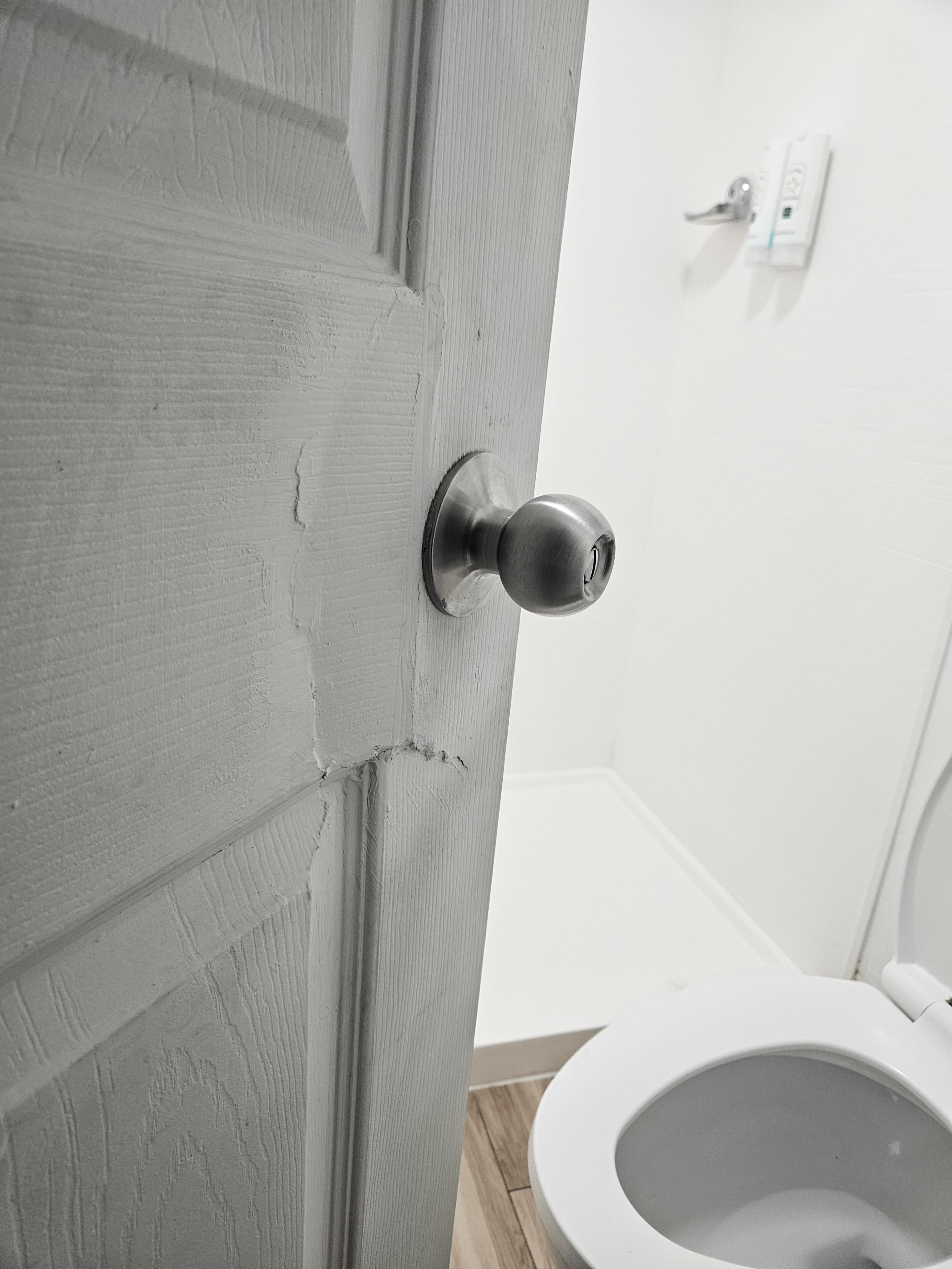 Looks like the door was kicked in in the past.