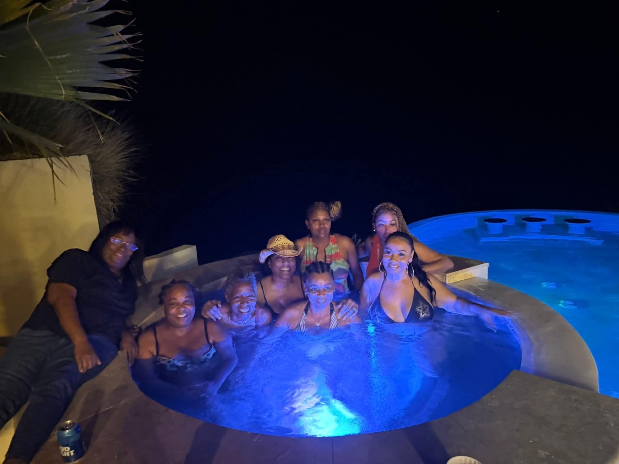 Beautiful time in hot tub. 