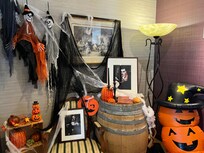 They decorated the breakfast room for Halloween!