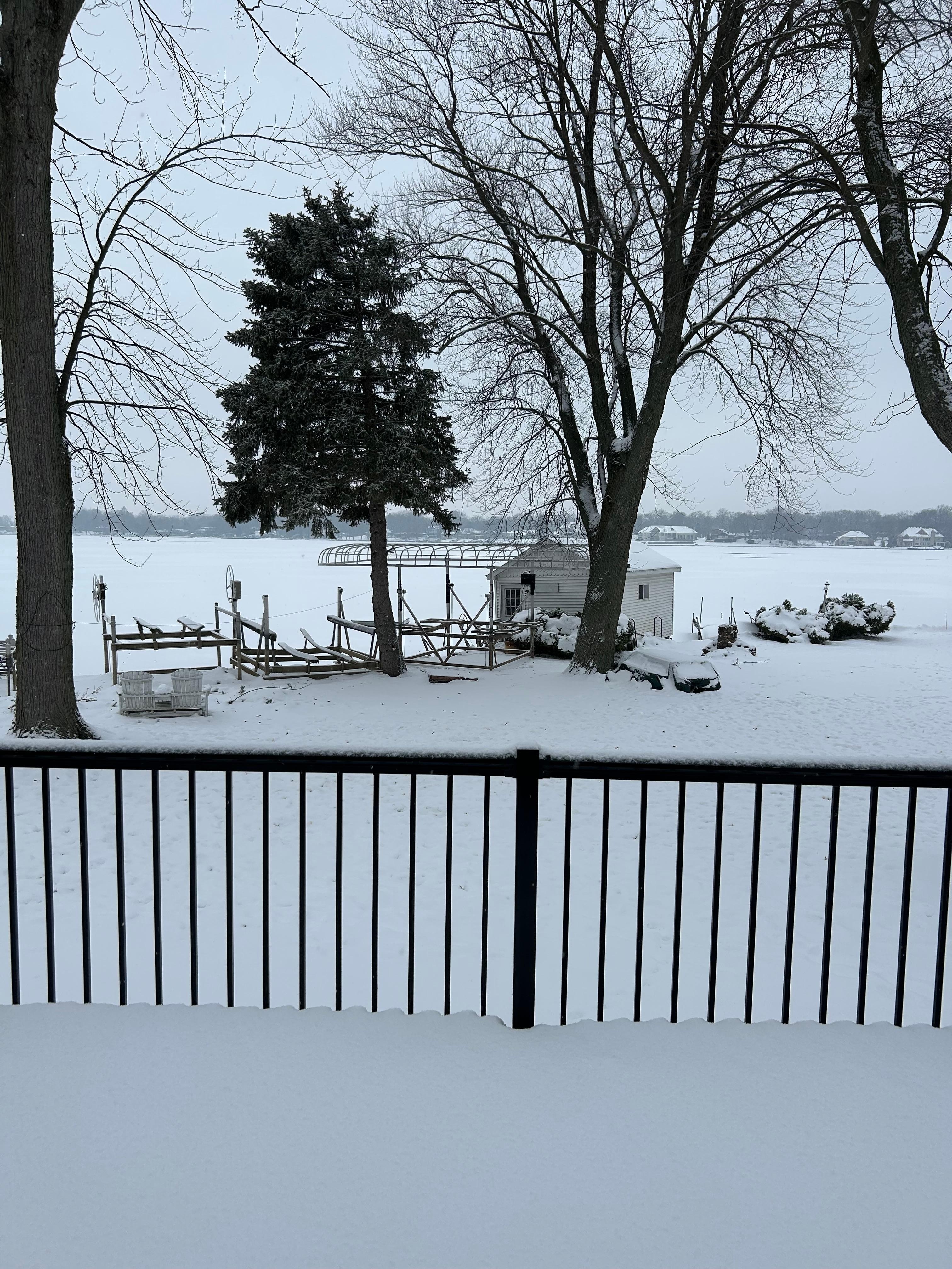 Looking out the back door toward Cedar Lake