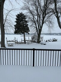 Looking out the back door toward Cedar Lake