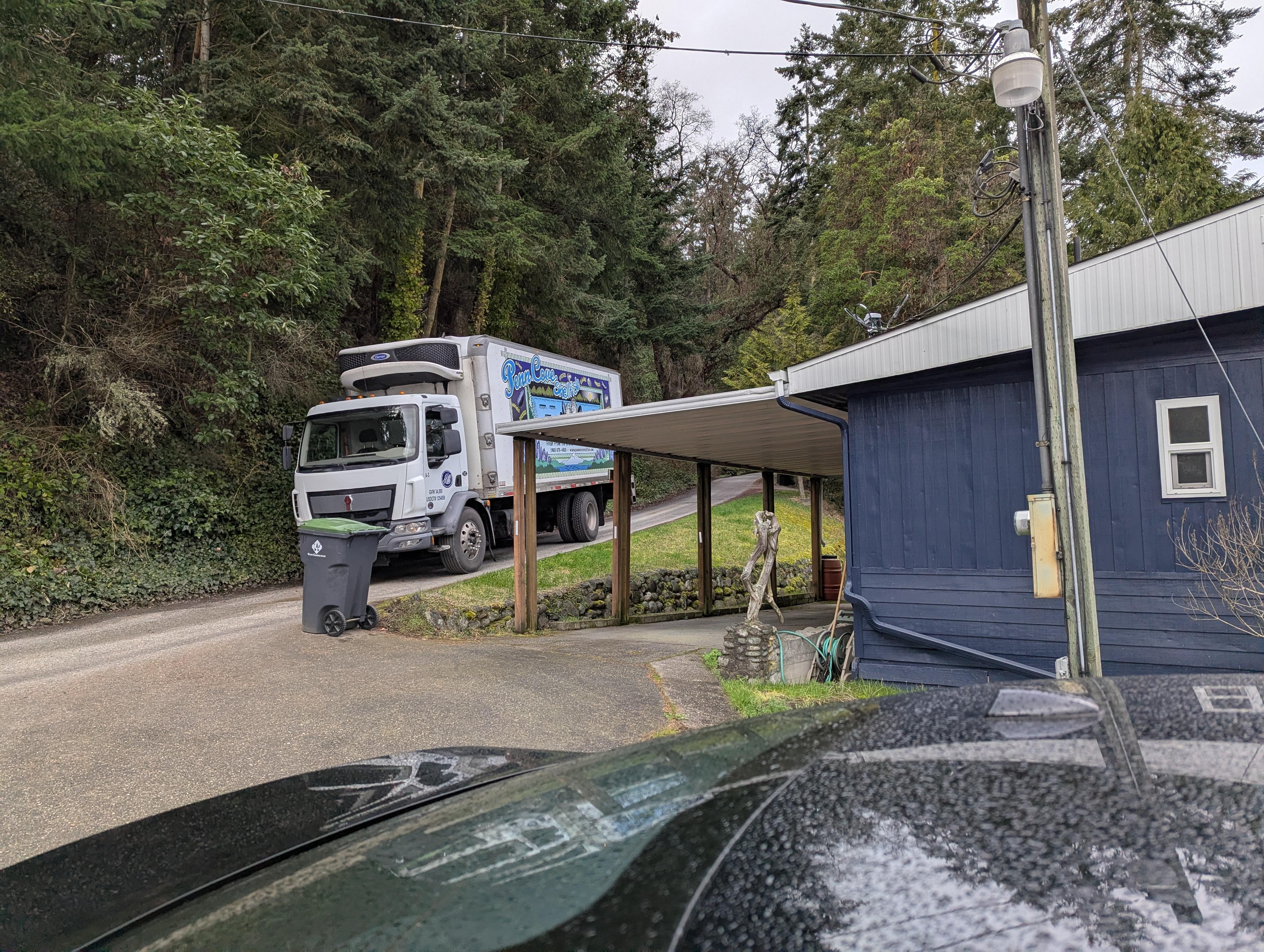 Trucks running right behind the house