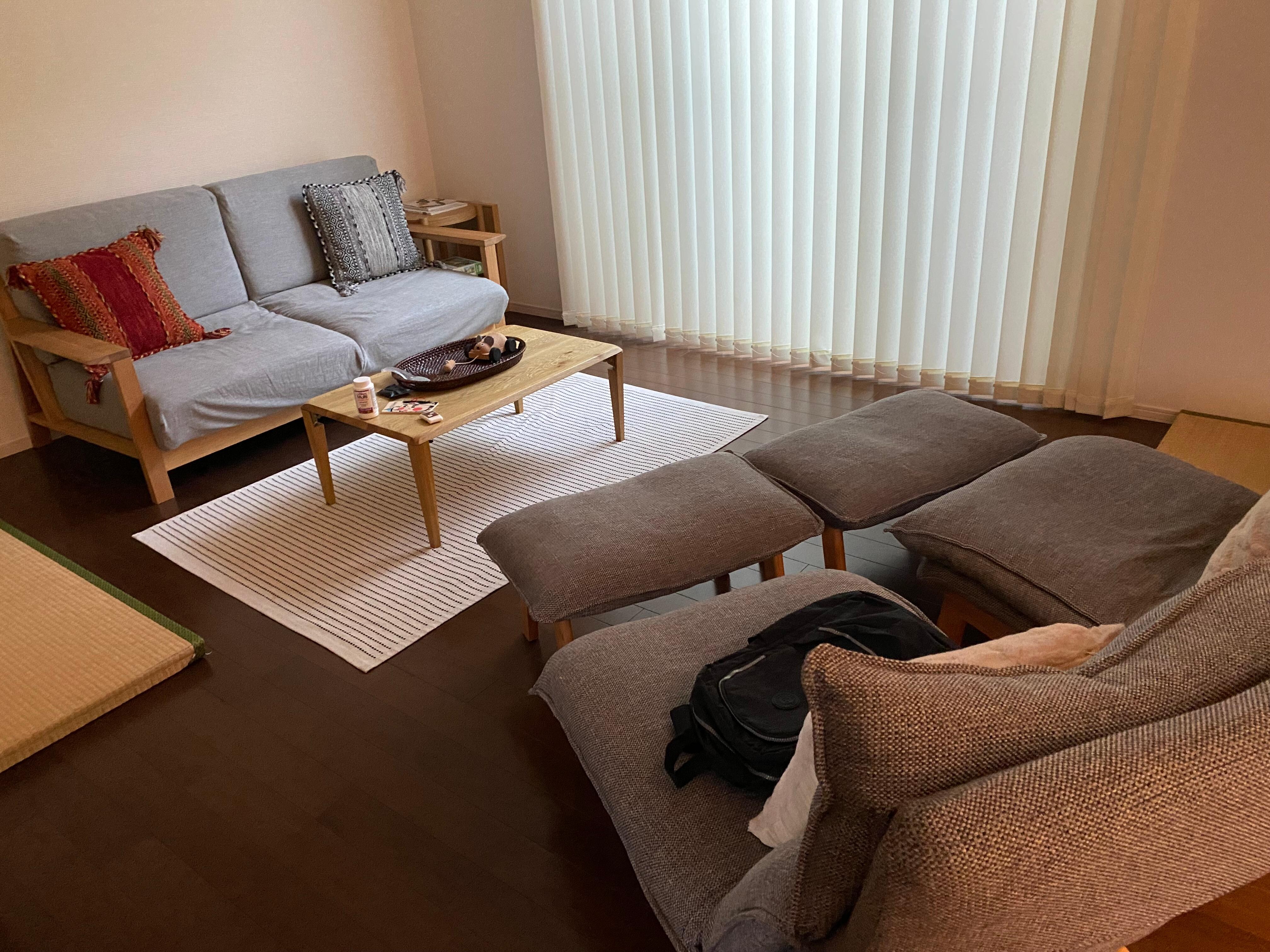 Comfortable living room. Heated and air on both worked great. 