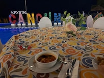 Caribbean night at the buffet.