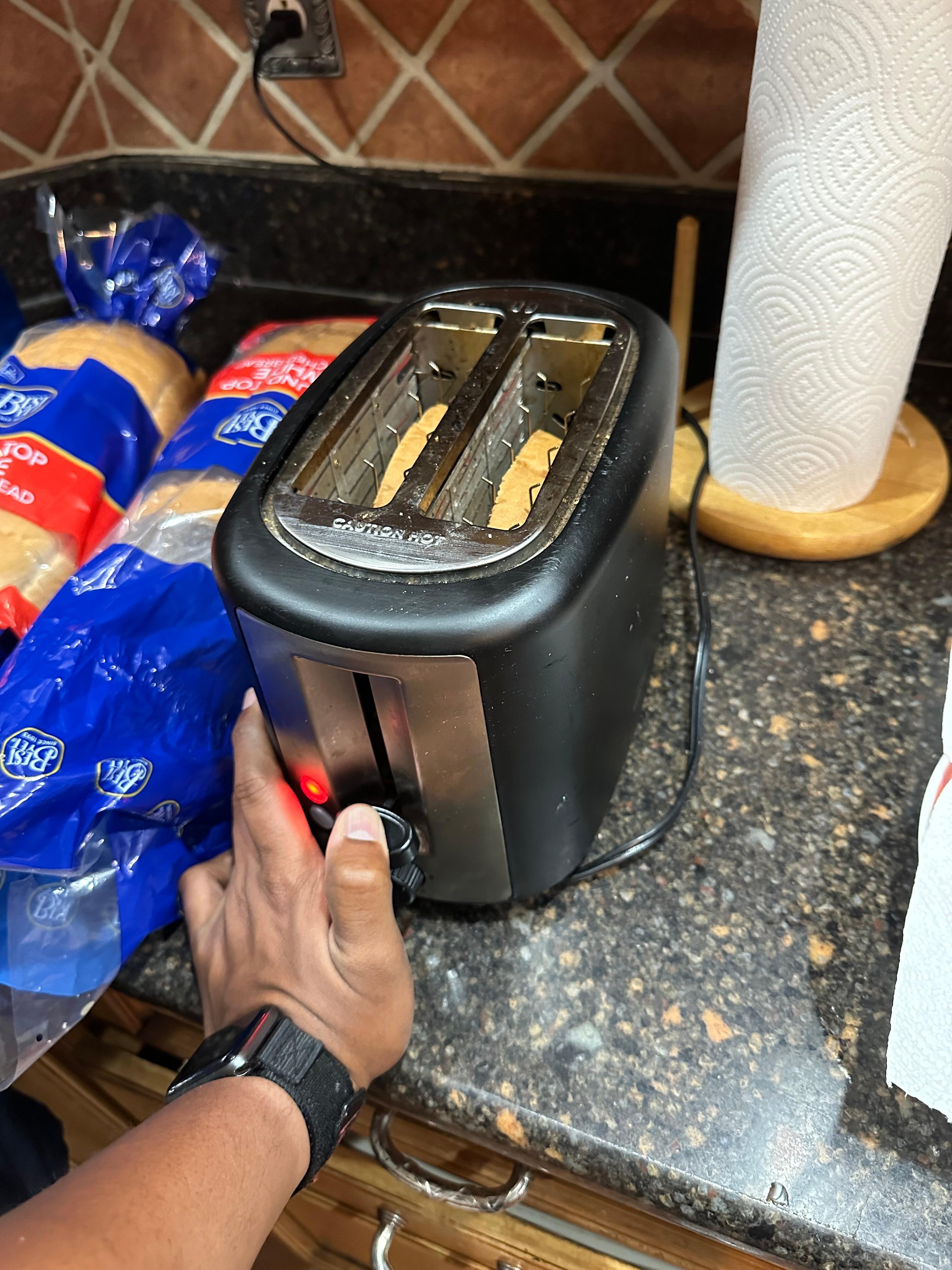 We had to hold the toaster to toast bread