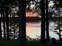 View of sunset from deck.