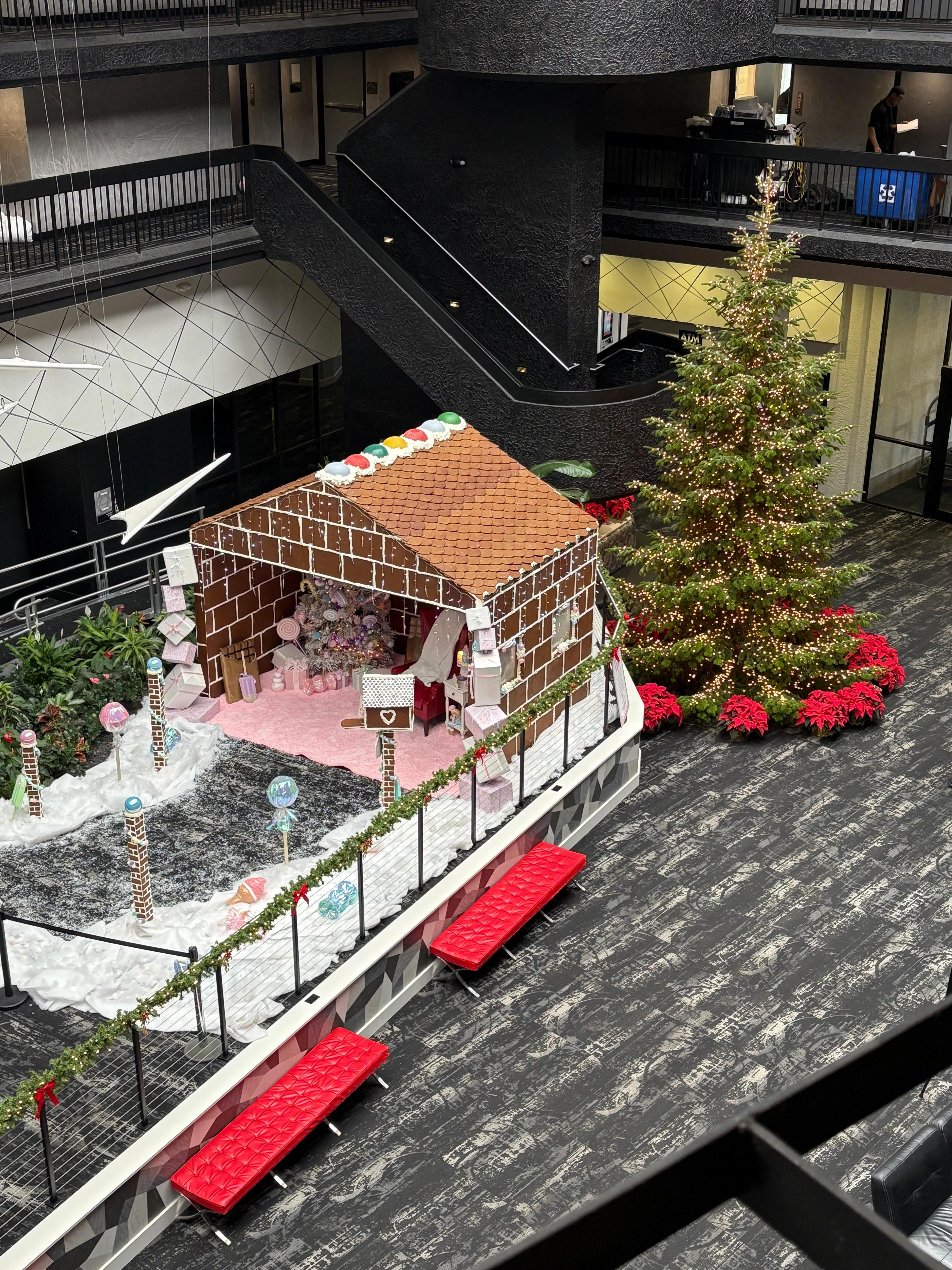 The giant gingerbread house! Looks and smells amazing! 