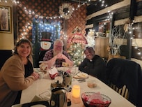 Myself, my husband,Ron and our friend, Fr. Thomas from St. Ambrose Parish in Skuykill Haven having dinner at the Nutty Pear