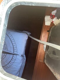 Water hose dangling down to the main bedroom.