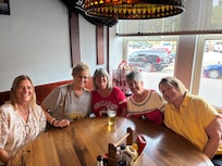 Our crew after a long day of shopping..beer and food at Bags in Millersburg.