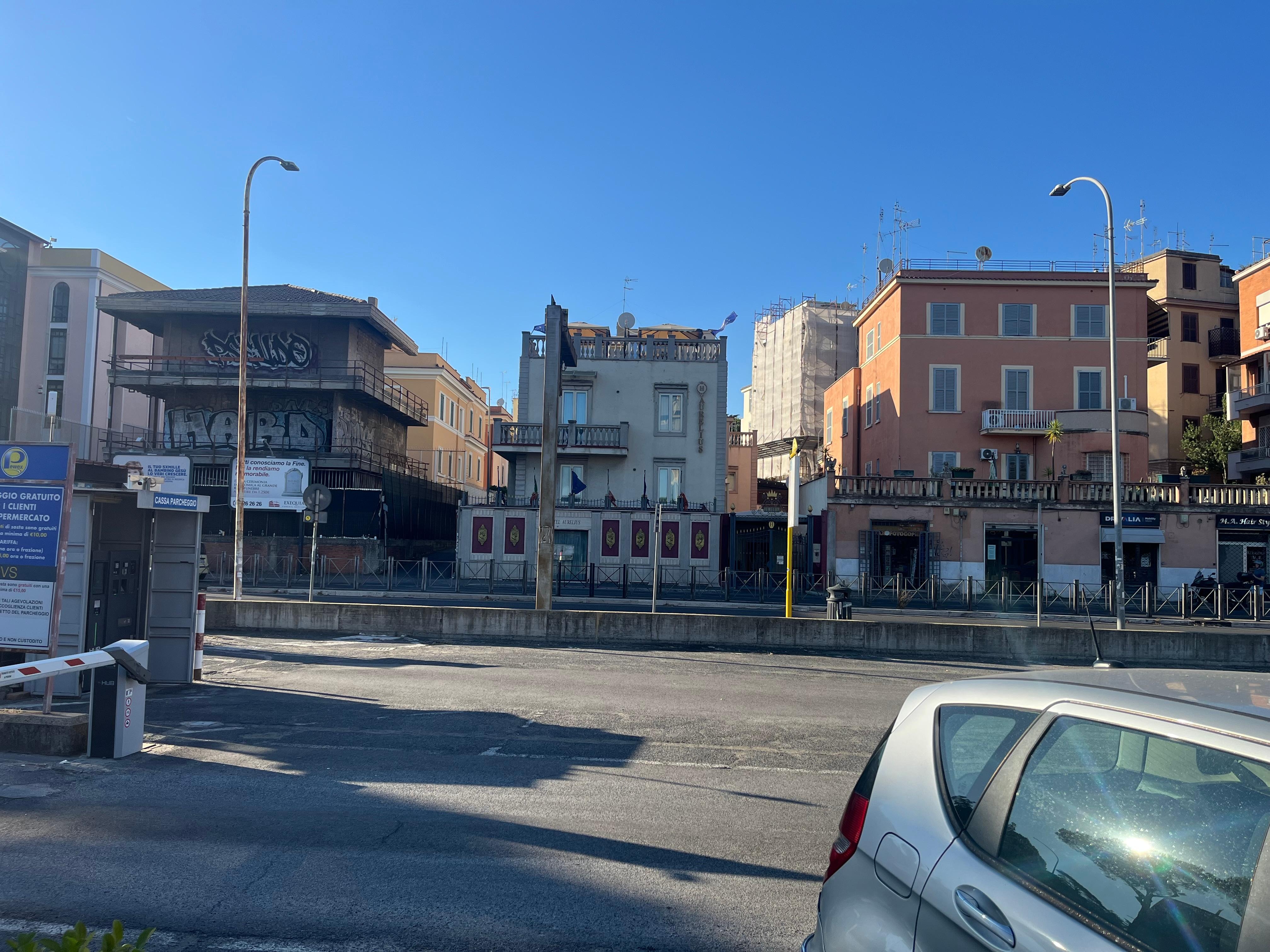 From across the street