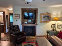 Living room with fireplace