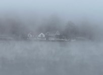 Foggy morning made for an eerie lake view. So cool!