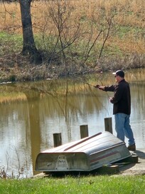 My son, honoring his grandfather, by a day spent fishing.