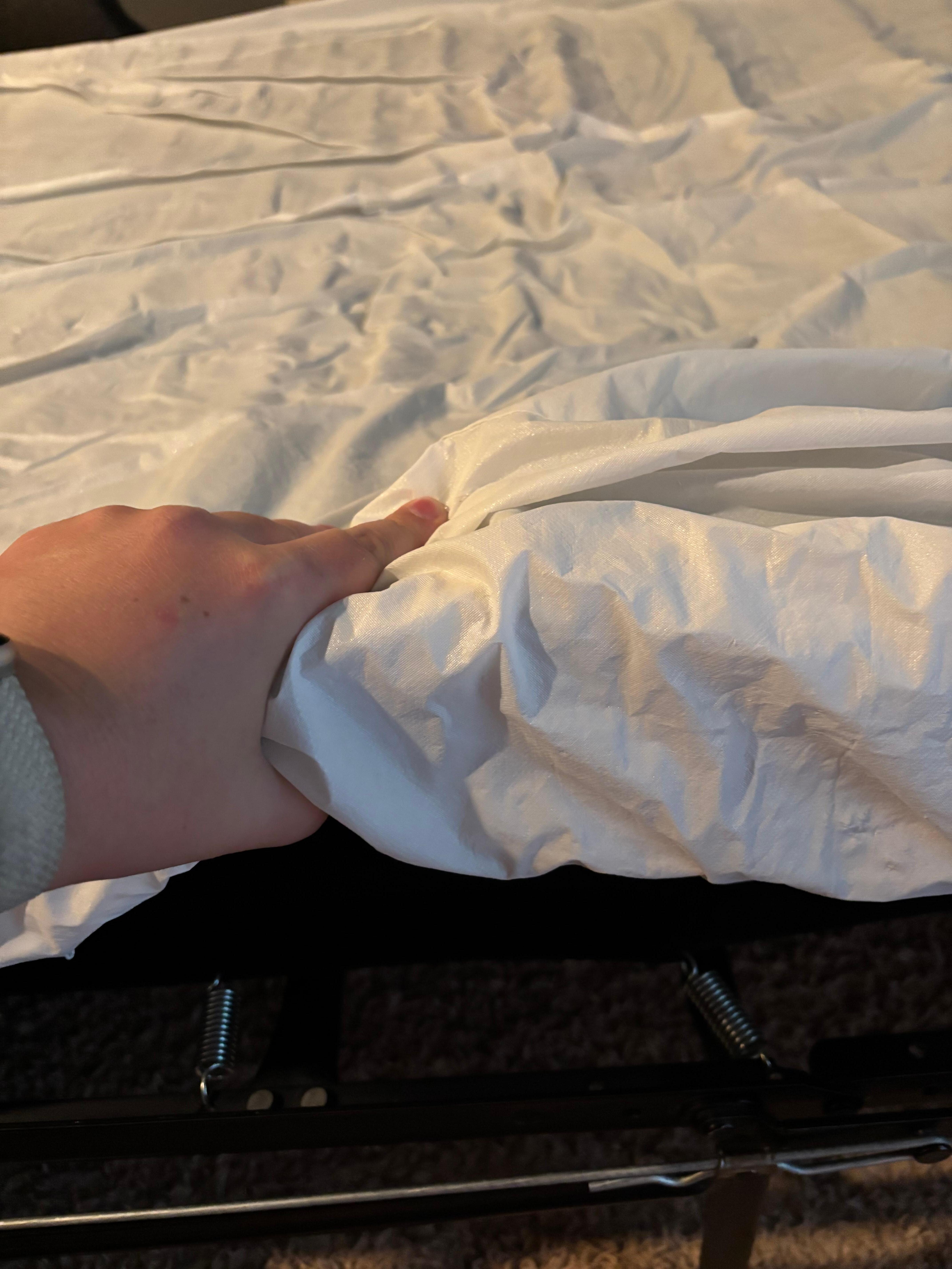 Mattress cover over springs 