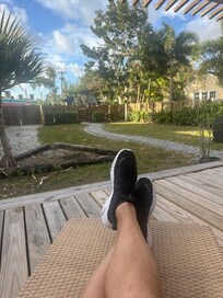 My daily pre-tennis morning ritual - coffee on the deck 😊