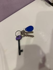 Our room door vintage key, the other ones open building entrance door and the second entrance door on first floor when you take the stairs