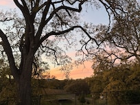 Enjoying the sunset out front.