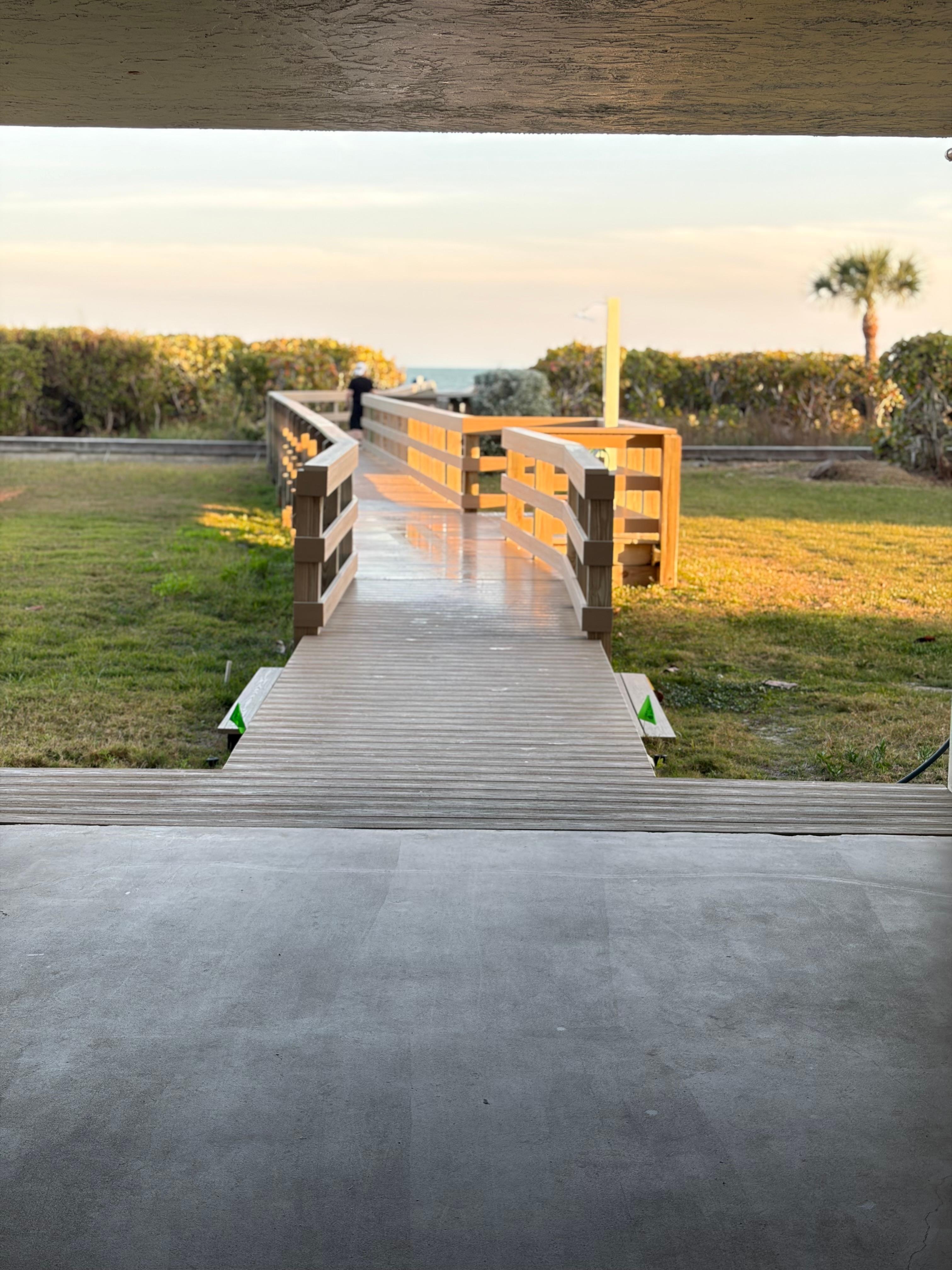 Walkway from the condo to the beach. 