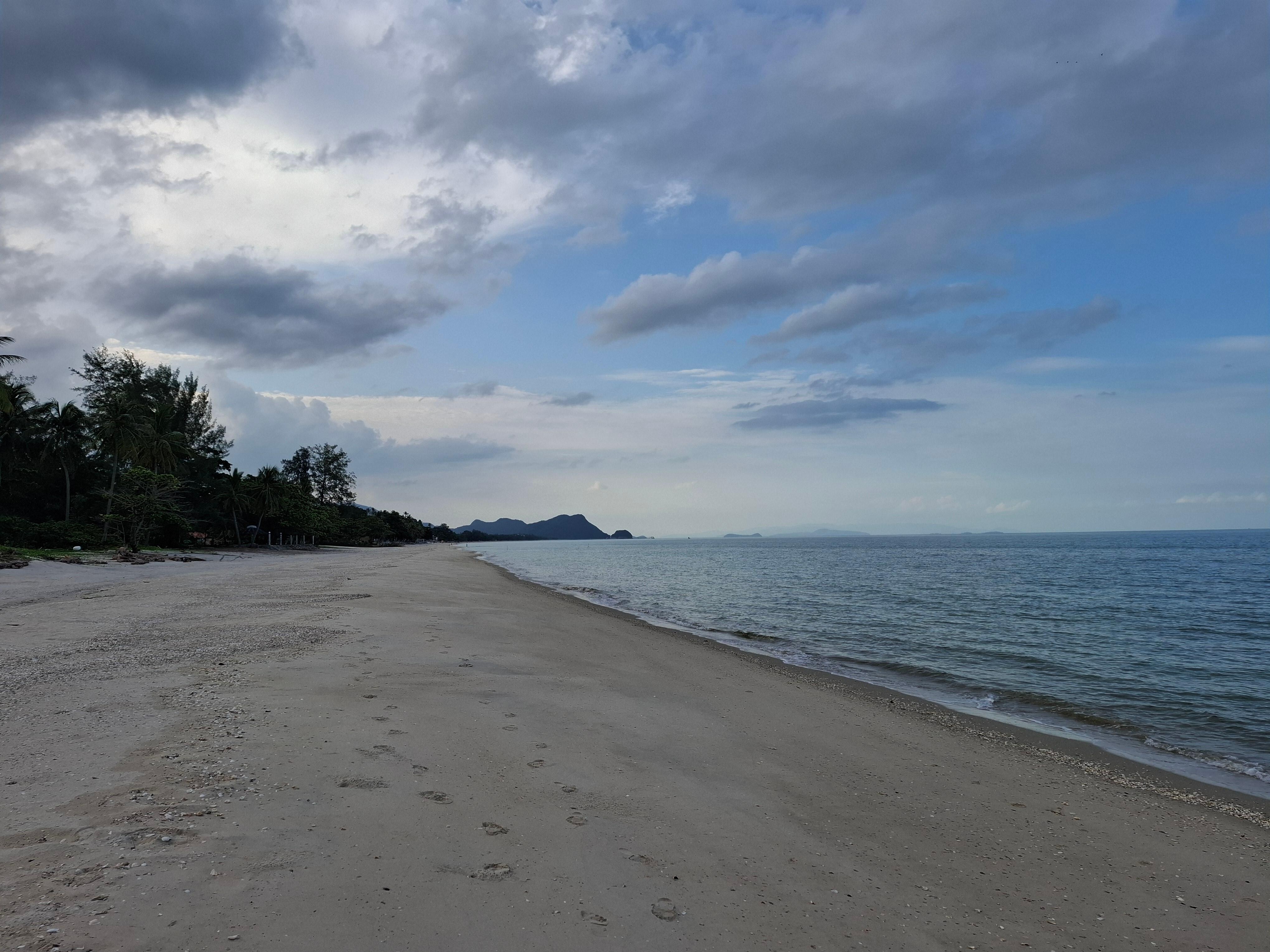 The nearby beach